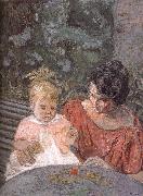 Edouard Vuillard Di tested pu lady and her son oil painting on canvas